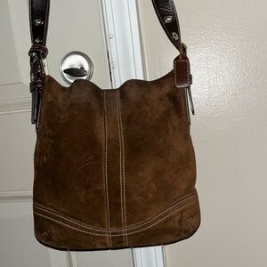 Coach Chocolate Brown Suede Bag